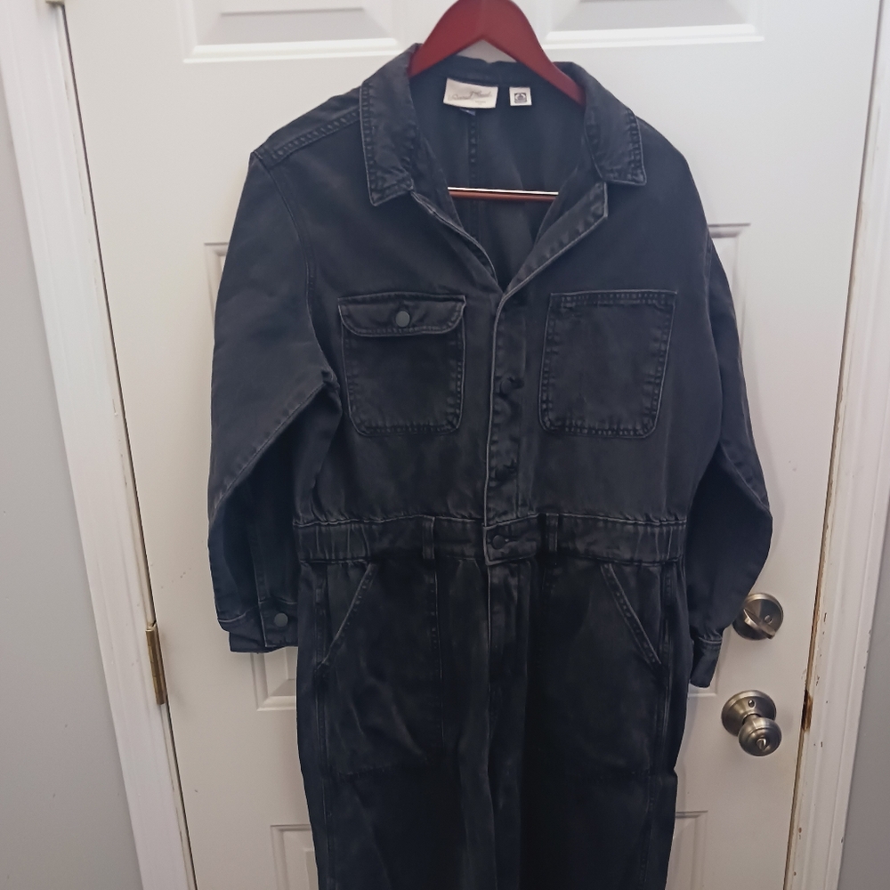 Black Denim Jumpsuit